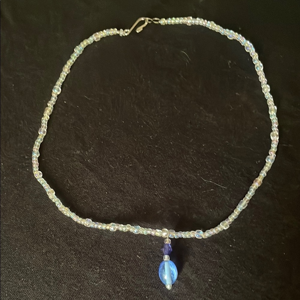 Elegant Blue Beaded Necklace